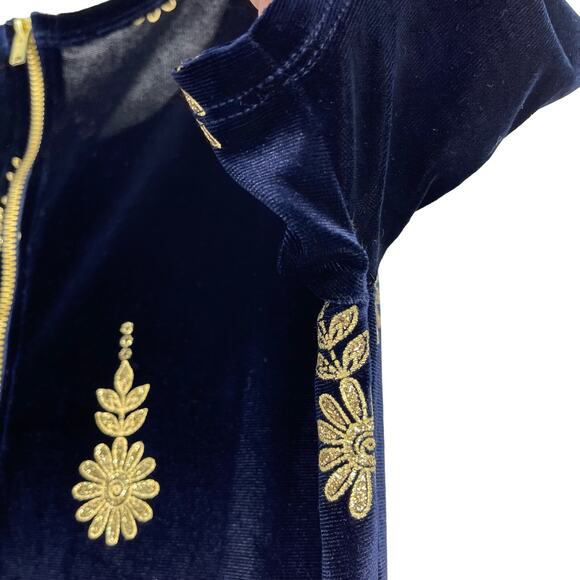 Lularoe Small Elegant Amelia Navy Gold Flowers Holiday Dress Sz S Christmas - Picture 11 of 16